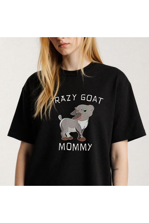 Women's Crazy Goat Mommy Graphic Tee for Women S-4XL Mother's Day Gift