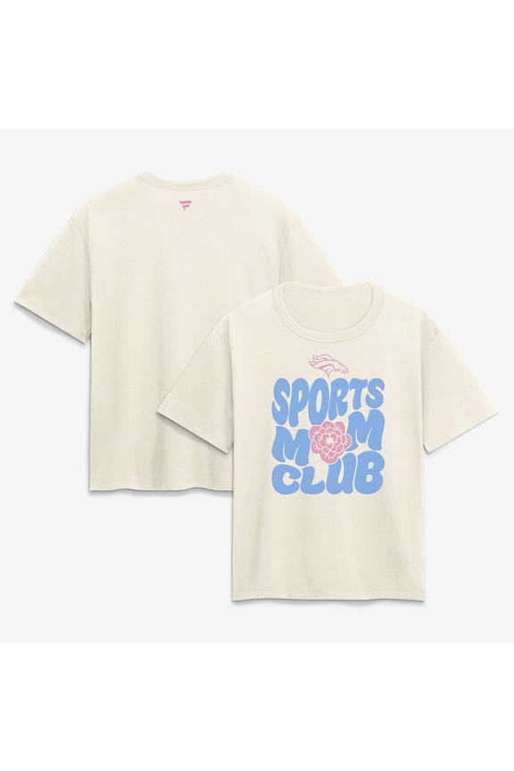 Women's Cream Denver Broncos Sports Mom Club T-Shirt