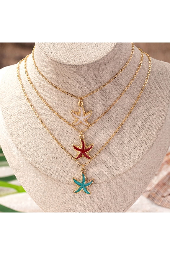 Women's Creative All-match Dripping Starfish Pendant Necklace