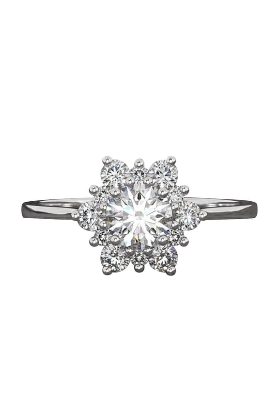 Women's Creative Diamond Snowflake Zircon Ring Band Jewelry Gift