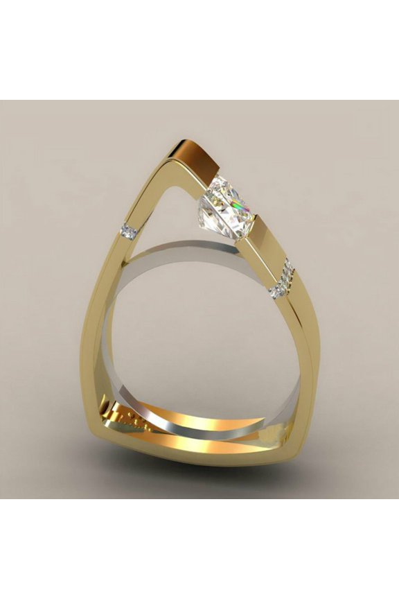 Women's Creative Geometric Triangle Diamond Ring