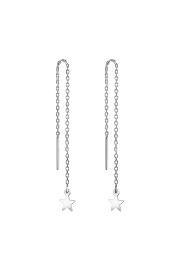 Women's Creative Star Long Tassel Dangle Earrings, Versatile Statement Earrings for Daily Casual & Formal Occasions,Elegant Lightweight Comfortable All-Day Wear High-Quality Jewelry for Ears(Silver,)