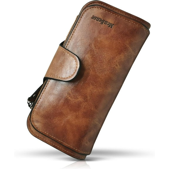 Women's Credit Card Wallet Trifold Long with Zipper Pocket RFID Large