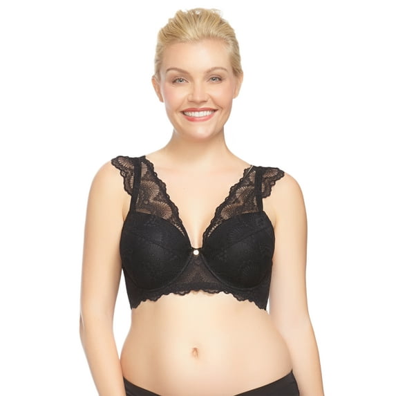 Women's Creme Bralee 17231 Dance The Night Away Underwire Lace Bra (Black 32G)