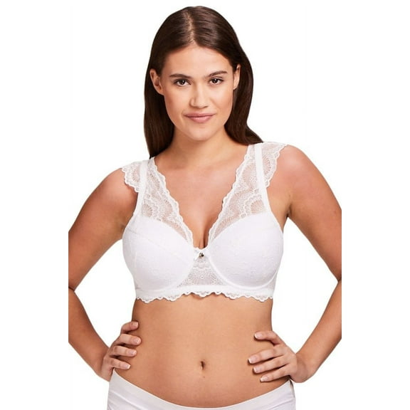 Women's Creme Bralee 17231 Dance The Night Away Underwire Lace Bra (White 36G)