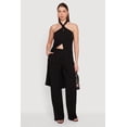 thumbnail image 1 of Women's Crepe Knit High Waisted Wide Leg Pull On Pants, 1 of 4