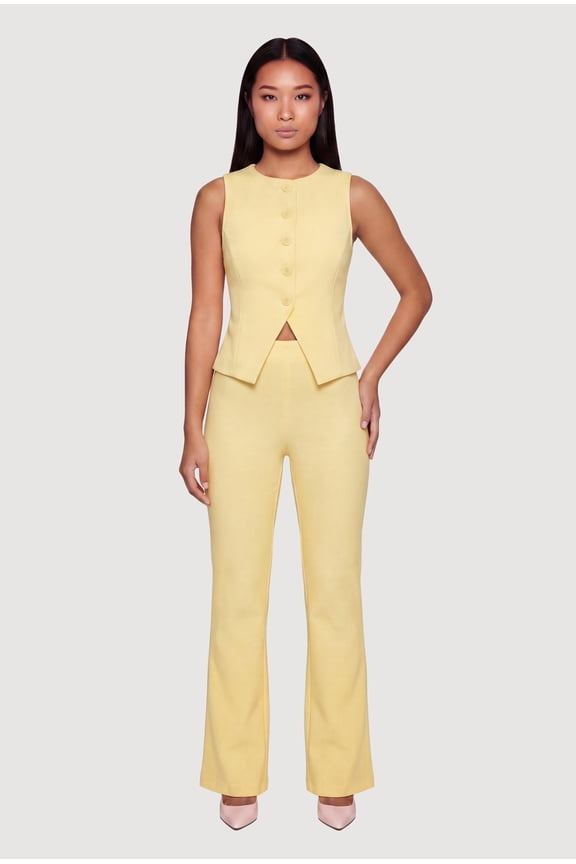Women's Crepe Knit Pull On Flare Pants