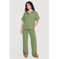 thumbnail image 1 of Women's Crepe Knit Swiss Dot High Waisted Pants, 1 of 4