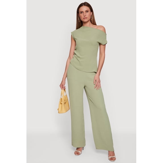 Women's Crepe Knit Wide Leg Casual Pants
