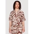 thumbnail image 1 of Women's Crepe Knit Zebra Print Shirt, 1 of 4