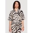 thumbnail image 1 of Women's Crepe Knit Zebra Print Shirt, 1 of 4