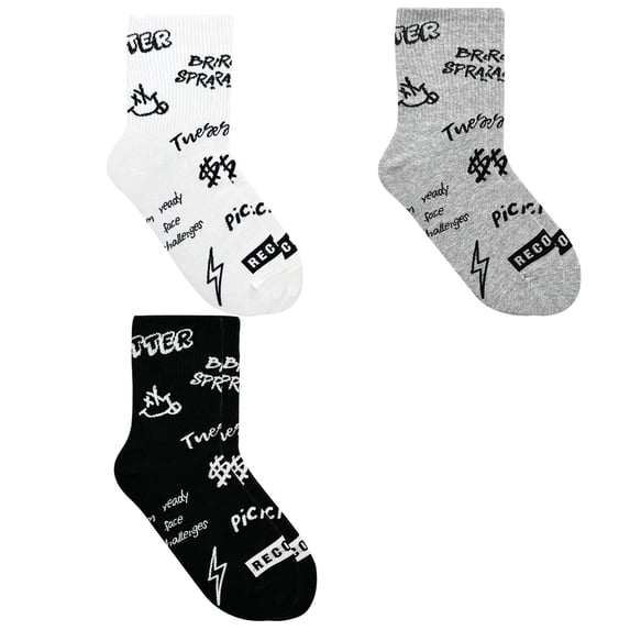 Women's Crew Mono Graphic Socks 3pairs Set