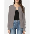 thumbnail image 1 of Women's Crew Neck Button Down Long Sleeve Cardigan Sweater, 1 of 4