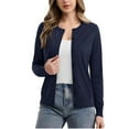 thumbnail image 1 of Women's Crew Neck Button Down Long Sleeve Cardigan Sweater, 1 of 5