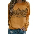 thumbnail image 1 of Women's Crew Neck Long Sleeve Graphic Mountain Printed Blouse Sweatshirt, 1 of 1