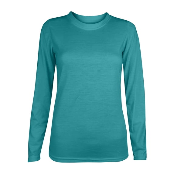 Women's Crew Neck Long Sleeve Shirts Basic Loose Fit Layering Top Casual Solid Color Spring Trendy Blouse 2026 Dressy Lightweight Comfy Outfits Going Out Tops Ladies Fashion Trendy