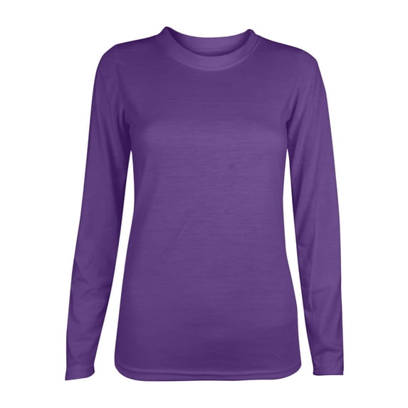 Women's Crew Neck Long Sleeve Shirts Basic Loose Fit Layering Top Casual Solid Color Spring Trendy Blouse 2026 Dressy Lightweight Comfy Outfits Going Out Tops Ladies Fashion Trendy