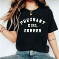 thumbnail image 1 of Women's Crew Neck Printed Cotton Tee Pregnant Girl Summer Slogan Pattern Casual Personalized Black S-5XL, 1 of 5