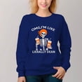 thumbnail image 1 of Women's  Crew Neck Pullover Cozy Clothes Autumn Winter-Glasses Skull Print, 1 of 16