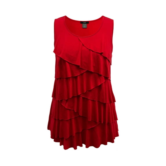 Women's Crew Neck Ruffle Tank