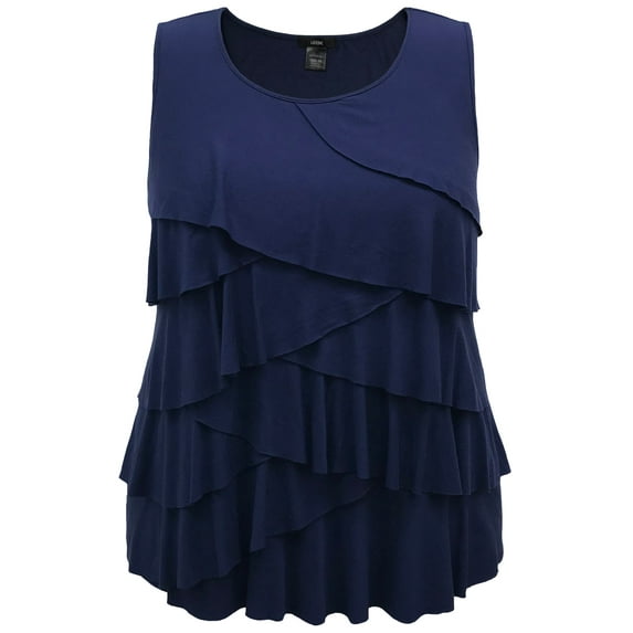 Women's Crew Neck Ruffle Tank