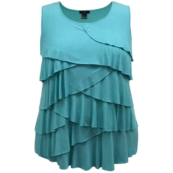 Women's Crew Neck Ruffle Tank