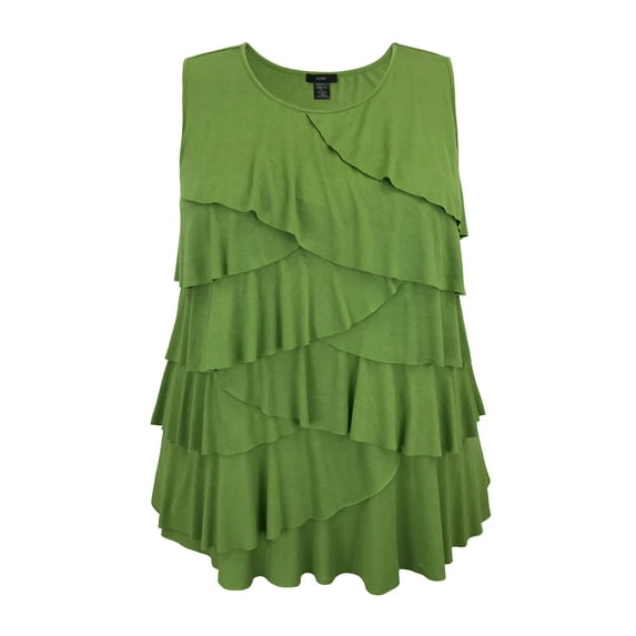 Women's Crew Neck Ruffle Tank