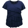 thumbnail image 1 of Women's Crew Neck Short Sleeve Ruffle Top, 1 of 4