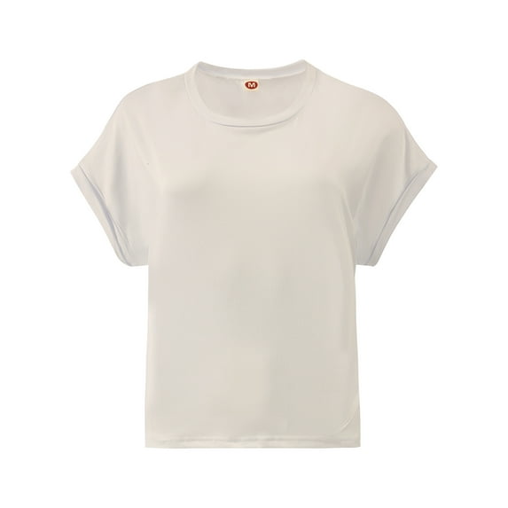 Women's Crew Neck Short Sleeve T Shirt Summer Casual Loose Workout Top
