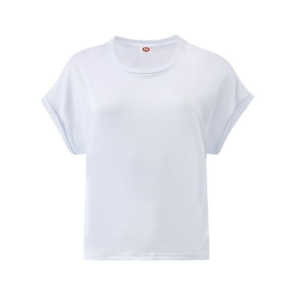Women's Crew Neck Short Sleeve T Shirt Summer Casual Loose Workout Top