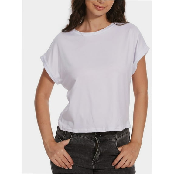 Women's Crew Neck Short Sleeve T Shirt Summer Casual Loose Workout Top