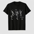 thumbnail image 1 of Women's Crew Neck T-Shirt – Fun Halloween Dancing Skeleton Tee, 1 of 7