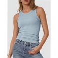 thumbnail image 1 of Women's Crew Neck Tank Tops Breathable Slim Fit Sleeveless Design Trendy Going Out Tops, 1 of 4