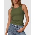 thumbnail image 1 of Women's Crew Neck Tank Tops Breathable Slim Fit Sleeveless Design Trendy Going Out Tops, 1 of 4