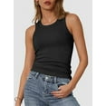 thumbnail image 1 of Women's Crew Neck Tank Tops Breathable Slim Fit Sleeveless Design Trendy Going Out Tops, 1 of 4