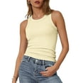 thumbnail image 1 of Women's Crew Neck Tank Tops Breathable Slim Fit Sleeveless Design Trendy Going Out Tops, 1 of 4