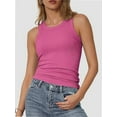 thumbnail image 1 of Women's Crew Neck Tank Tops Breathable Slim Fit Sleeveless Design Trendy Going Out Tops, 1 of 1