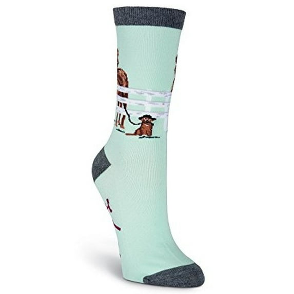 Women's Crew Socks - K Bell - Hold Your Horses Light Blue