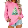 thumbnail image 1 of Women's Crewneck Christmas Sweatshirts Top Fashion Cute Xmas Tree Printed Shirts Pullover Winter Long Sleeve Sweaters Loose Plus Size Blouses Tops, 1 of 6
