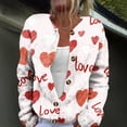 thumbnail image 1 of Heart Cardigan Sweater for Women Oversized Valentine's Day Cardigan Cute Love Print Open Front Knit Sweaters Coat, 1 of 6
