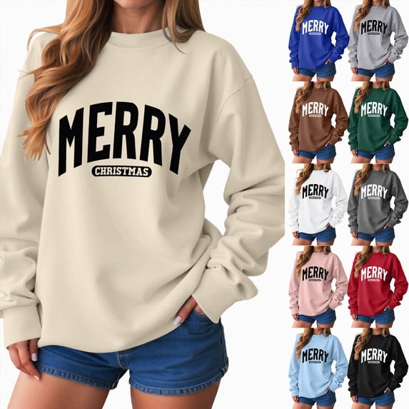 Women's Crewneck Graphic Sweatshirts Long Sleeve Oversized Loose Fit Shirts Drop Shoulder Pullover Casual Tops Red XXXL