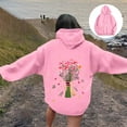 thumbnail image 1 of Women's Crewneck Hooded Sweatshirts Long Sleeve Hoodies Graphic Printed Lightweight Casual Loose Fit Fashion Tops 2025 with Pocket, 1 of 5