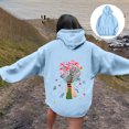 thumbnail image 1 of Women's Crewneck Hooded Sweatshirts Long Sleeve Hoodies Graphic Printed Lightweight Casual Loose Fit Fashion Tops 2025 with Pocket, 1 of 5