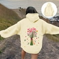 thumbnail image 1 of Women's Crewneck Hooded Sweatshirts Long Sleeve Hoodies Graphic Printed Lightweight Casual Loose Fit Fashion Tops 2025 with Pocket, 1 of 5