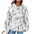 thumbnail image 1 of Women's Crewneck Hoodies Fashion Printed Pullover Sweatshirts Drawstring Raglan Hooded Sweaters Fall Long Sleeve Waffle Jacket Outwears Tops with Pocket, 1 of 5
