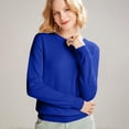 thumbnail image 1 of Women's Crewneck Knit Sweater, Long Sleeve Soft Lightweight Pullover, Loose Fit Casual Basic Tops for Fall Spring, 1 of 9