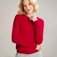 thumbnail image 1 of Women's Crewneck Knit Sweater, Long Sleeve Soft Lightweight Pullover, Loose Fit Casual Basic Tops for Fall Spring, 1 of 9