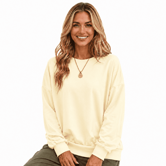 Women's Crewneck Long Sleeve Relaxed Fit Pullover Sweatshirt