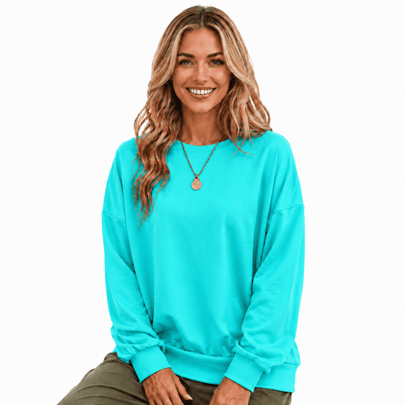 Women's Crewneck Long Sleeve Relaxed Fit Pullover Sweatshirt