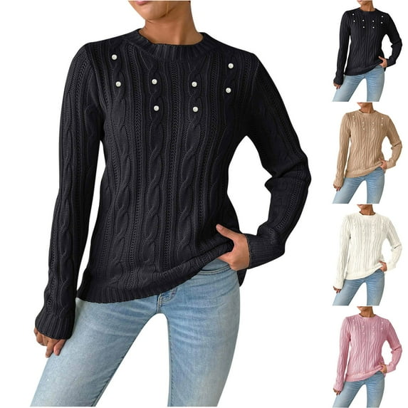 Women's Crewneck Pullover Shirt Blouse Top Long Sleeve Loose Fit Solid Color Casual Daily Wear Business Casual Work Office Vacation Fashion Essential Gift for Women | Aestivo,Black L